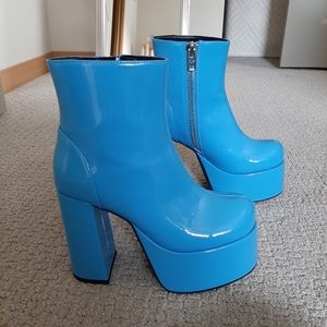 Current Mood - Blue Platform Boots